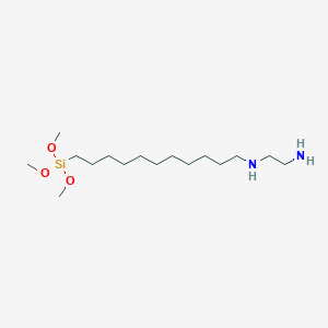 molecular formula C16H38N2O3Si B056612 N-(2-氨基乙基)-11-氨基十一烷基三甲氧基硅烷 CAS No. 121772-92-7