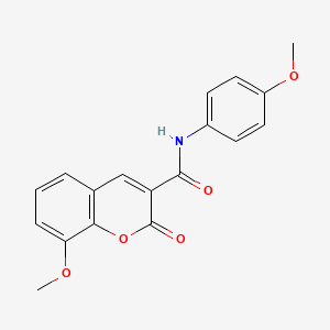 molecular formula C18H15NO5 B5661201 8-methoxy-N-(4-methoxyphenyl)-2-oxo-2H-chromene-3-carboxamide 