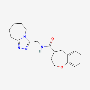 molecular formula C19H24N4O2 B5661208 N-(6,7,8,9-tetrahydro-5H-[1,2,4]triazolo[4,3-a]azepin-3-ylmethyl)-2,3,4,5-tetrahydro-1-benzoxepine-4-carboxamide 