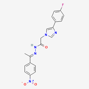 molecular formula C19H16FN5O3 B5661210 2-[4-(4-fluorophenyl)-1H-imidazol-1-yl]-N'-[1-(4-nitrophenyl)ethylidene]acetohydrazide 