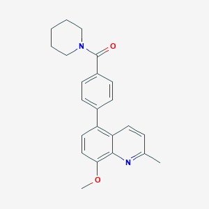 molecular formula C23H24N2O2 B5661223 8-methoxy-2-methyl-5-[4-(piperidin-1-ylcarbonyl)phenyl]quinoline 