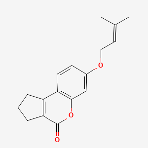 molecular formula C17H18O3 B5661231 7-[(3-methyl-2-buten-1-yl)oxy]-2,3-dihydrocyclopenta[c]chromen-4(1H)-one 