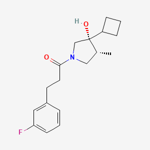 molecular formula C18H24FNO2 B5661246 (3R*,4R*)-3-cyclobutyl-1-[3-(3-fluorophenyl)propanoyl]-4-methyl-3-pyrrolidinol 