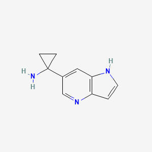 molecular formula C10H11N3 B566127 1-(1H-吡咯并[3,2-b]吡啶-6-基)环丙胺 CAS No. 1266205-69-9