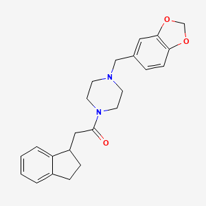molecular formula C23H26N2O3 B5661277 1-(1,3-benzodioxol-5-ylmethyl)-4-(2,3-dihydro-1H-inden-1-ylacetyl)piperazine 