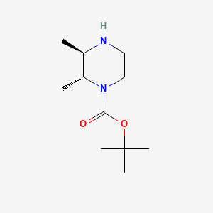 molecular formula C11H22N2O2 B566128 (2R,3R)-Tert-butyl 2,3-dimethylpiperazine-1-carboxylate CAS No. 1240583-15-6