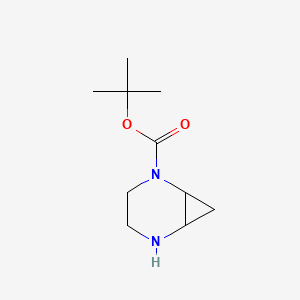 molecular formula C10H18N2O2 B566131 叔丁基 2,5-二氮杂双环[4.1.0]庚烷-2-甲酸酯 CAS No. 1228675-18-0