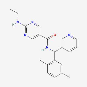 molecular formula C21H23N5O B5661328 N-[(2,5-dimethylphenyl)(3-pyridinyl)methyl]-2-(ethylamino)-5-pyrimidinecarboxamide 