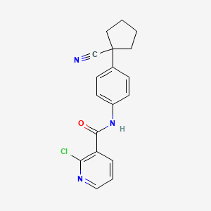 molecular formula C18H16ClN3O B566133 2-Chloro-N-(4-(1-cyanocyclopentyl)phenyl)nicotinamide CAS No. 1158560-99-6