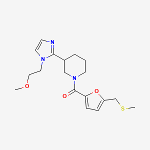 molecular formula C18H25N3O3S B5661346 3-[1-(2-methoxyethyl)-1H-imidazol-2-yl]-1-{5-[(methylthio)methyl]-2-furoyl}piperidine 