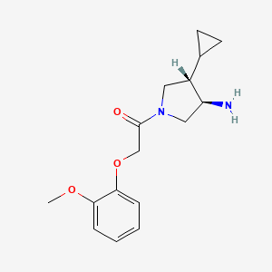 molecular formula C16H22N2O3 B5661378 (3R*,4S*)-4-cyclopropyl-1-[(2-methoxyphenoxy)acetyl]pyrrolidin-3-amine 