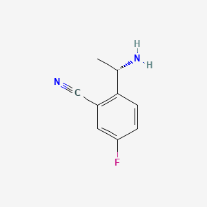 molecular formula C9H9FN2 B566139 (S)-1-(2-Cyano-4-fluorophenyl)ethylamine CAS No. 1213026-99-3