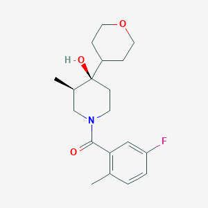 molecular formula C19H26FNO3 B5661410 (3R*,4R*)-1-(5-fluoro-2-methylbenzoyl)-3-methyl-4-(tetrahydro-2H-pyran-4-yl)-4-piperidinol 