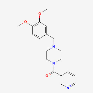 molecular formula C19H23N3O3 B5661419 1-(3,4-dimethoxybenzyl)-4-(3-pyridinylcarbonyl)piperazine 