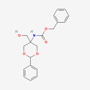 molecular formula C19H21NO5 B566142 N-[5-(Hydroxymethyl)-2-phenyl-1,3-dioxan-5-yl]-carbamic Acid Benzyl Ester CAS No. 1125824-87-4