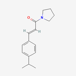 molecular formula C16H21NO B5661424 1-[3-(4-isopropylphenyl)acryloyl]pyrrolidine 
