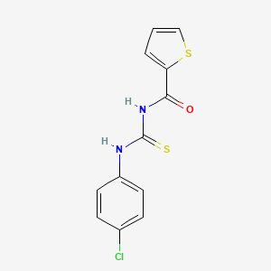 molecular formula C12H9ClN2OS2 B5661432 N-{[(4-chlorophenyl)amino]carbonothioyl}-2-thiophenecarboxamide 