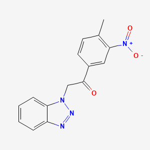 molecular formula C15H12N4O3 B5661439 2-(Benzotriazol-1-yl)-1-(4-methyl-3-nitrophenyl)ethanone 