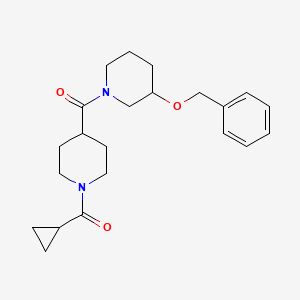 molecular formula C22H30N2O3 B5661447 3-(benzyloxy)-1-{[1-(cyclopropylcarbonyl)-4-piperidinyl]carbonyl}piperidine 
