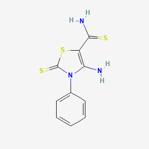 molecular formula C10H9N3S3 B5661468 4-amino-3-phenyl-2-thioxo-2,3-dihydro-1,3-thiazole-5-carbothioamide CAS No. 82013-39-6