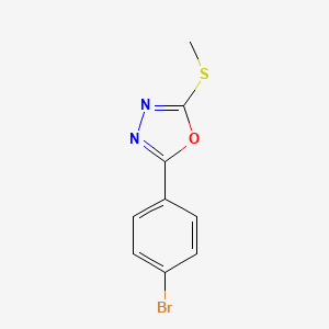 molecular formula C9H7BrN2OS B5661474 2-(4-bromophenyl)-5-(methylthio)-1,3,4-oxadiazole 