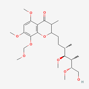 molecular formula C25H40O9 B566148 2-[(3S,4S,5S,6R)-7-Hydroxy-4,6-dimethoxy-3,5-dimethylheptyl]-5,7-dimethoxy-8-(methoxymethoxy)-3-methyl-2,3-dihydrochromen-4-one CAS No. 276690-22-3