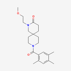 molecular formula C22H32N2O3 B5661488 2-(2-methoxyethyl)-9-(2,4,5-trimethylbenzoyl)-2,9-diazaspiro[5.5]undecan-3-one 