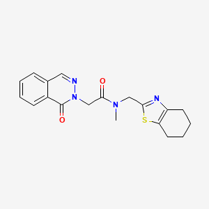 molecular formula C19H20N4O2S B5661493 N-methyl-2-(1-oxophthalazin-2(1H)-yl)-N-(4,5,6,7-tetrahydro-1,3-benzothiazol-2-ylmethyl)acetamide 
