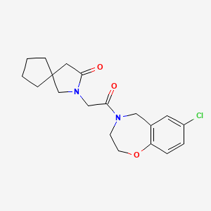 molecular formula C19H23ClN2O3 B5661499 2-[2-(7-chloro-2,3-dihydro-1,4-benzoxazepin-4(5H)-yl)-2-oxoethyl]-2-azaspiro[4.4]nonan-3-one 
