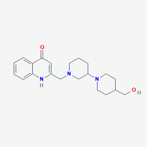 molecular formula C21H29N3O2 B5661500 2-{[4-(hydroxymethyl)-1,3'-bipiperidin-1'-yl]methyl}-4-quinolinol 