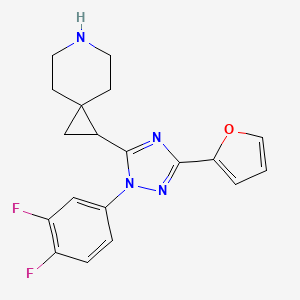 molecular formula C19H18F2N4O B5661503 1-[1-(3,4-difluorophenyl)-3-(2-furyl)-1H-1,2,4-triazol-5-yl]-6-azaspiro[2.5]octane 