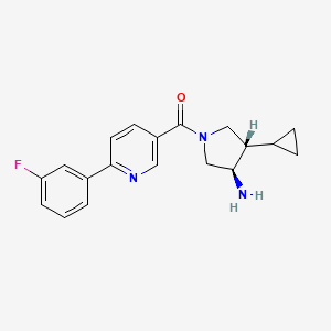 molecular formula C19H20FN3O B5661516 (3R*,4S*)-4-cyclopropyl-1-{[6-(3-fluorophenyl)pyridin-3-yl]carbonyl}pyrrolidin-3-amine 