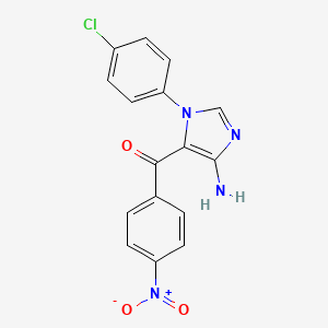 molecular formula C16H11ClN4O3 B5661535 [4-amino-1-(4-chlorophenyl)-1H-imidazol-5-yl](4-nitrophenyl)methanone 
