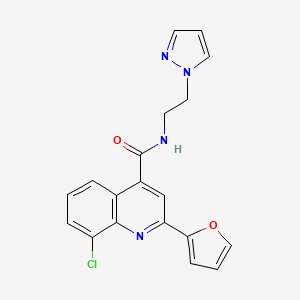 molecular formula C19H15ClN4O2 B5661539 8-chloro-2-(2-furyl)-N-[2-(1H-pyrazol-1-yl)ethyl]-4-quinolinecarboxamide 