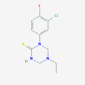 molecular formula C11H13ClFN3S B5661549 1-(3-chloro-4-fluorophenyl)-5-ethyl-1,3,5-triazinane-2-thione 