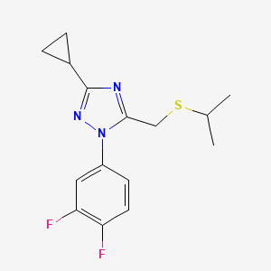 molecular formula C15H17F2N3S B5661553 3-cyclopropyl-1-(3,4-difluorophenyl)-5-[(isopropylthio)methyl]-1H-1,2,4-triazole 