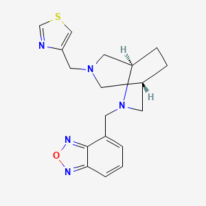 molecular formula C18H21N5OS B5661557 4-{[(1S*,5R*)-3-(1,3-thiazol-4-ylmethyl)-3,6-diazabicyclo[3.2.2]non-6-yl]methyl}-2,1,3-benzoxadiazole 