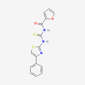 molecular formula C15H11N3O2S2 B5661592 N-{[(4-phenyl-1,3-thiazol-2-yl)amino]carbonothioyl}-2-furamide 