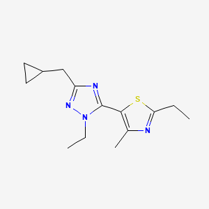 molecular formula C14H20N4S B5661604 3-(cyclopropylmethyl)-1-ethyl-5-(2-ethyl-4-methyl-1,3-thiazol-5-yl)-1H-1,2,4-triazole 