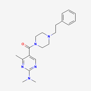 molecular formula C20H27N5O B5661609 N,N,4-trimethyl-5-{[4-(2-phenylethyl)-1-piperazinyl]carbonyl}-2-pyrimidinamine 