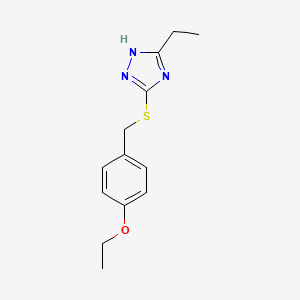 molecular formula C13H17N3OS B5661629 3-[(4-ethoxybenzyl)thio]-5-ethyl-4H-1,2,4-triazole 