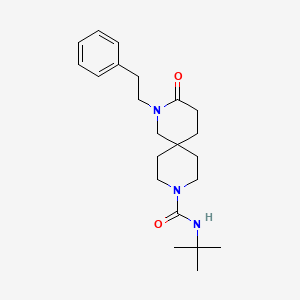 molecular formula C22H33N3O2 B5661633 N-(tert-butyl)-3-oxo-2-(2-phenylethyl)-2,9-diazaspiro[5.5]undecane-9-carboxamide 