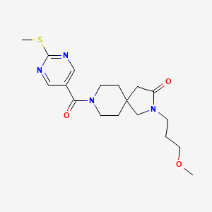 molecular formula C18H26N4O3S B5661641 2-(3-methoxypropyl)-8-{[2-(methylthio)-5-pyrimidinyl]carbonyl}-2,8-diazaspiro[4.5]decan-3-one 
