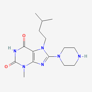 molecular formula C15H24N6O2 B5661644 3-甲基-7-(3-甲基丁基)-8-(1-哌嗪基)-3,7-二氢-1H-嘌呤-2,6-二酮 