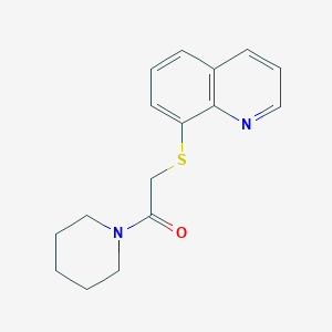 molecular formula C16H18N2OS B5661645 8-{[2-oxo-2-(1-piperidinyl)ethyl]thio}quinoline 