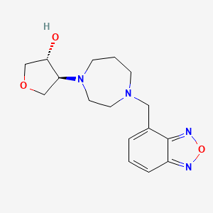 molecular formula C16H22N4O3 B5661650 (3R*,4S*)-4-[4-(2,1,3-benzoxadiazol-4-ylmethyl)-1,4-diazepan-1-yl]tetrahydrofuran-3-ol 