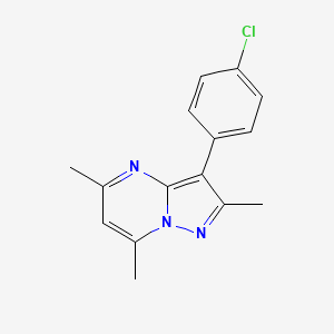 molecular formula C15H14ClN3 B5661662 3-(4-chlorophenyl)-2,5,7-trimethylpyrazolo[1,5-a]pyrimidine 