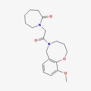 molecular formula C19H26N2O4 B5661679 1-[2-(10-methoxy-3,4-dihydro-2H-1,5-benzoxazocin-5(6H)-yl)-2-oxoethyl]azepan-2-one 