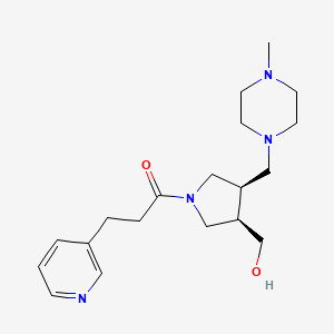 molecular formula C19H30N4O2 B5661696 {(3R*,4R*)-4-[(4-methyl-1-piperazinyl)methyl]-1-[3-(3-pyridinyl)propanoyl]-3-pyrrolidinyl}methanol 