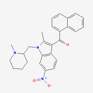 molecular formula C27H27N3O3 B566172 1-((N-甲基哌啶-2-基)甲基)-2-甲基-3-(萘-1-酰基)-6-硝基吲哚 CAS No. 335160-53-7